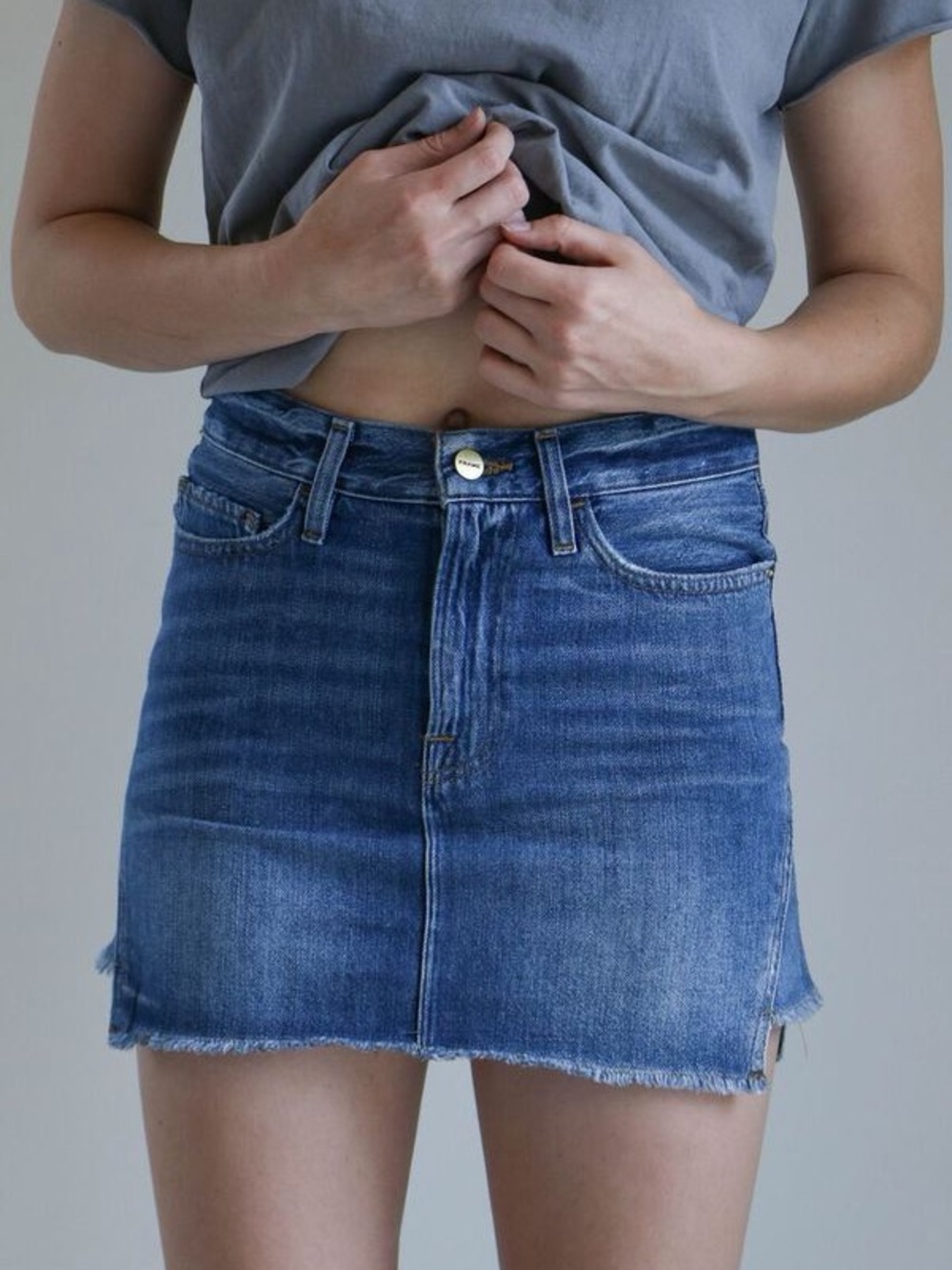 Frame Denim Blue Le Mini Skirt with Gusset 25